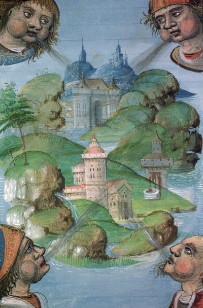 Ms Hunter 9 f.47v Ville, du Psautier de Hunter, vers 1170 - English School