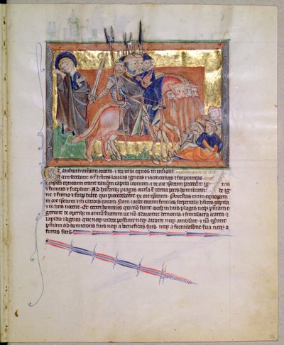 Armée de cavaliers, du Gulbenkian Apocalypse, c.1256-70 - English School