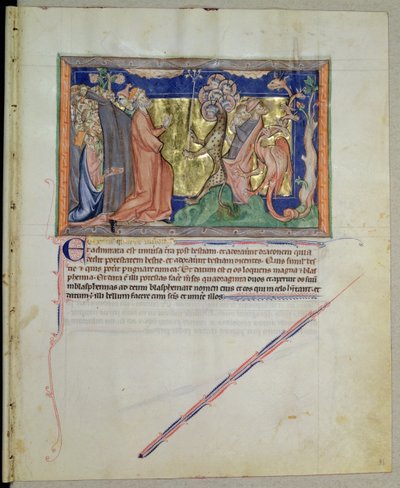 Ms L.A. 139-Lisboa fol.35 Les gens adorant la bête et le dragon, de l