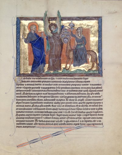 Ms L.A. 139-Lisboa fol.59 Un ange conduisant Saint Jean l