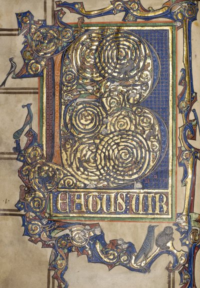 Ms. New Coll 358, frontispice, Psautier, St. Alban - English School