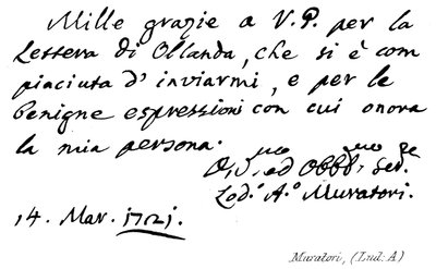 Muratori, Ludovico Antonio - English School