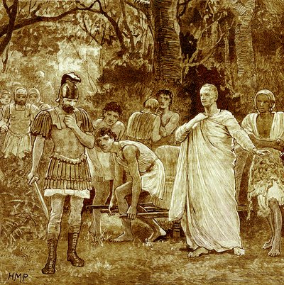 Meurtre de Cicéron, illustration de Cassells Illustrated Universal History par Edward Ollier, publié en 1890 - English School