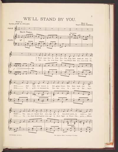 Partition de la chanson 