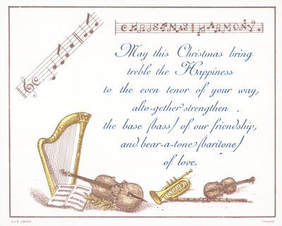 Instruments de musique, Carte de Noël - English School