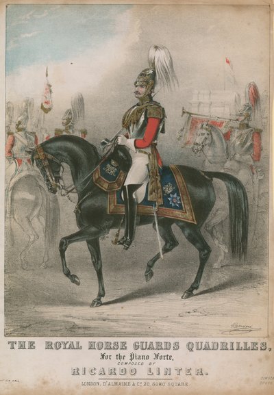 Partition musicale pour les quadrilles des Royal Horse Guards - English School