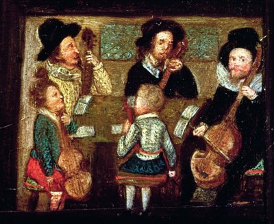 Musiciens à Wadley House (détail) - English School