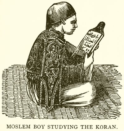 Garçon musulman étudiant le Coran - English School