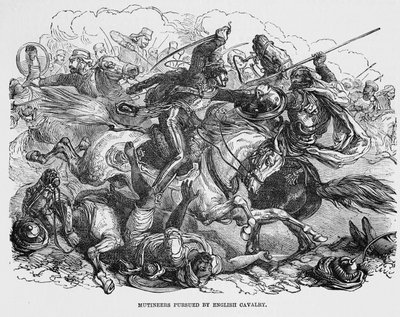 Mutins poursuivis par la cavalerie anglaise - English School