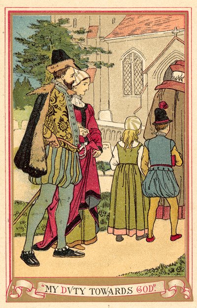 Mon devoir envers Dieu (lithographie couleur) - English School