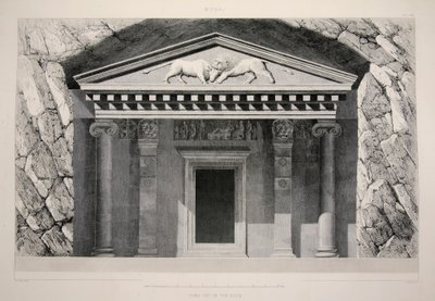 Myra - Tombeau taillé dans la roche, pub. 1863 lithographie - English School