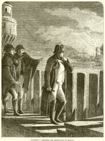 Napoléon Ier regardant la destruction de Moscou - English School