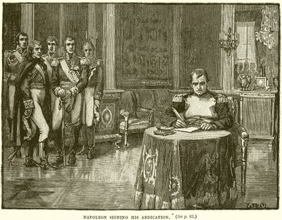Napoléon signant son abdication - English School