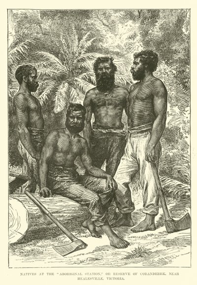 Autochtones à la station aborigène de Coranderrk, près de Healesville, Victoria - English School