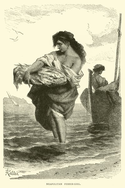 Jeune pêcheuse napolitaine - English School