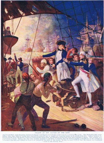 Nelson à la bataille du Nil, illustration de l