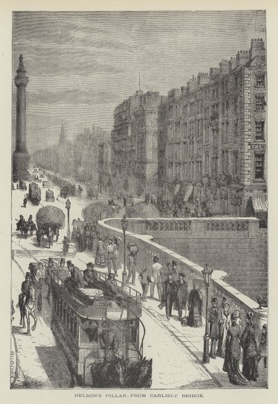 Colonne de Nelson, depuis le pont de Carlisle - English School