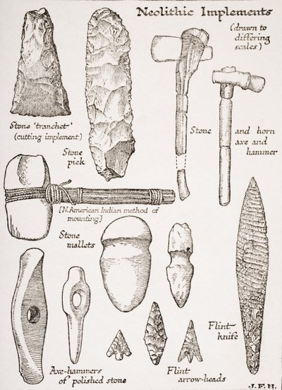 Outils néolithiques, illustration de 