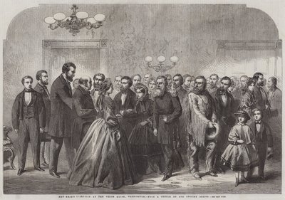 Réception du Nouvel An à la Maison Blanche, Washington (gravure) - English School