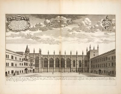 New College, planche 20 de Oxonia Illustrata par David Loggon, Oxford 1675 - English School