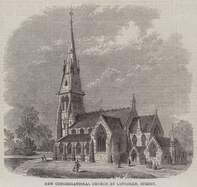 Nouvelle église congrégationaliste à Lewisham, Surrey (gravure) - English School