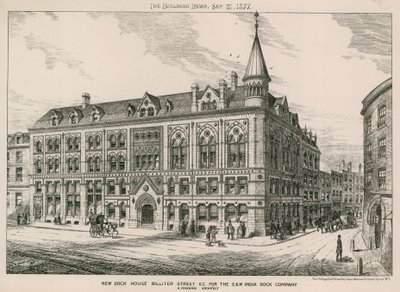 Nouvelle maison des docks, Billiter Street, Londres EC, pour la East and West India Dock Company - English School