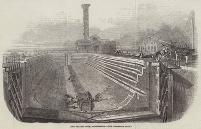 Nouveau bassin de radoub, Southampton (gravure) - English School