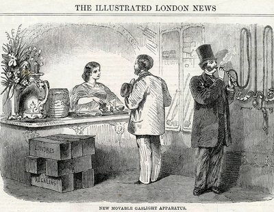 Nouvel appareil à gaz mobile, tiré du London Illustrated News - English School
