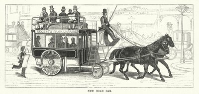 Nouvelle voiture de route à Londres (gravure) - English School