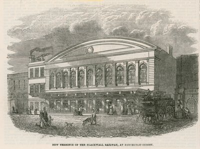 Nouveau terminus du chemin de fer de Blackwall à Fenchurch Street, Londres - English School