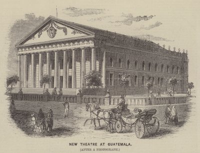 Nouveau théâtre au Guatemala (gravure) - English School