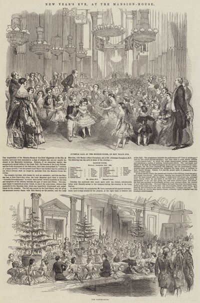 Réveillon du Nouvel An, à la Mansion-House (gravure) - English School