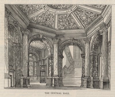 Nouveau bâtiment du Constitutional Club à Northumberland Avenue : Le hall central - English School