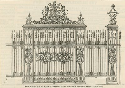 Nouvelle entrée à Hyde Park - partie des grilles en fer - English School