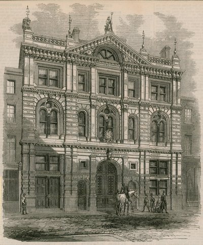 Bureaux nouvellement érigés de la Peninsular and Oriental Steam Navigation Company, Leadenhall Street, Londres - English School