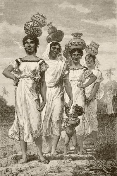 Jeunes filles de campagne paraguayennes du XIXe siècle - English School