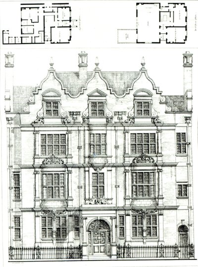 No.70 Ennismore Gardens, South Kensington, de The Building News, 23 juillet 1886 - English School
