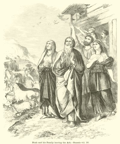 Noé et sa famille quittant l