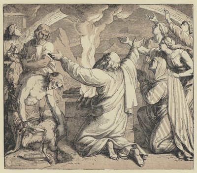 Le sacrifice de Noé (gravure) - English School