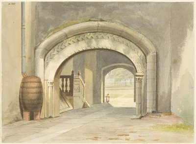 Arc normand, logements des abbés, cathédrale de Bristol - English School