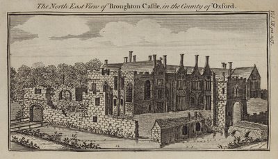 Vue nord-est du château de Broughton, Oxfordshire - English School