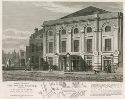Vue nord-est du Théâtre de Surrey, Blackfriars Road, Londres - English School