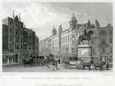 Northumberland House, Charing Cross. Le bureau de loterie de Bish, n° 9 Charing Cross, est à côté de l