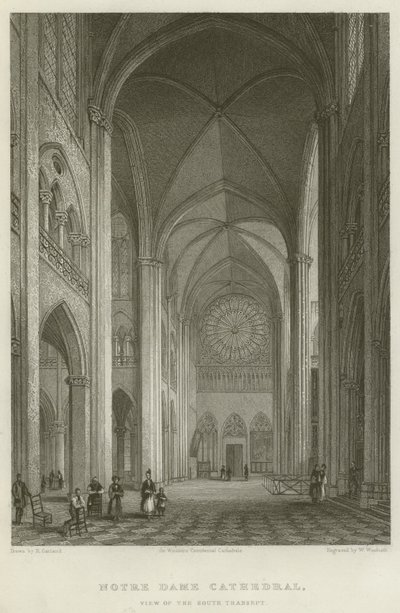Cathédrale Notre-Dame, vue du transept sud (gravure) - English School