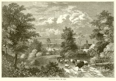 Notting Hill en 1750 - English School