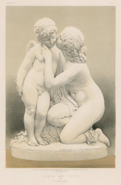 Nymphe et Cupidon par E Muller - English School