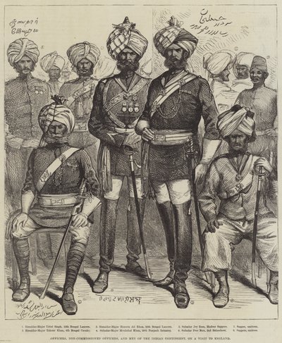 Officiers, sous-officiers et hommes du contingent indien en visite en Angleterre - English School