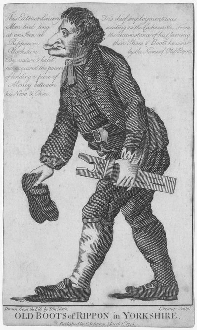 Vieilles Bottes de Rippon dans le Yorkshire, gravé par J. Strange (18ème siècle) d