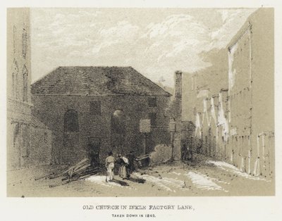 Ancienne église dans Inkle Factory Lane, démolie en 1845 - English School