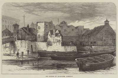 Vieilles maisons à Nine-Elms, Lambeth (gravure) - English School